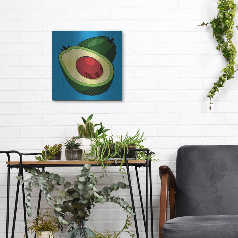 «Avocado On Blue» par Ron Magnes, H 12 po x l 12 po
