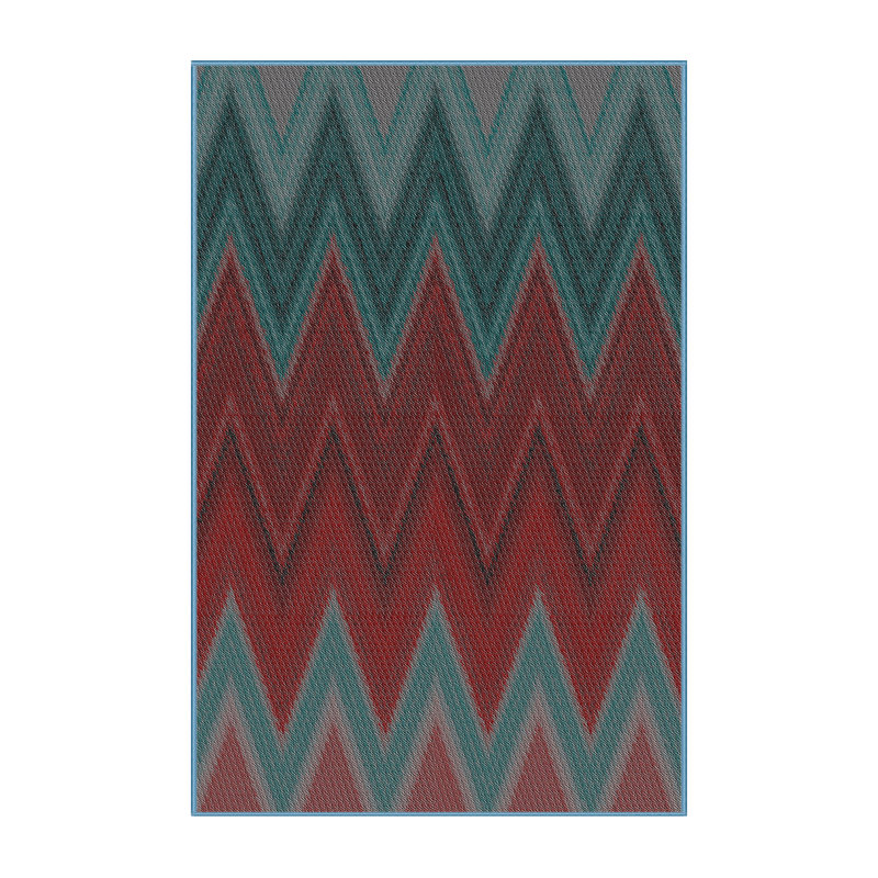 Tapis rouge à chevrons Donti, Rectangle 8 pi x 10 pi