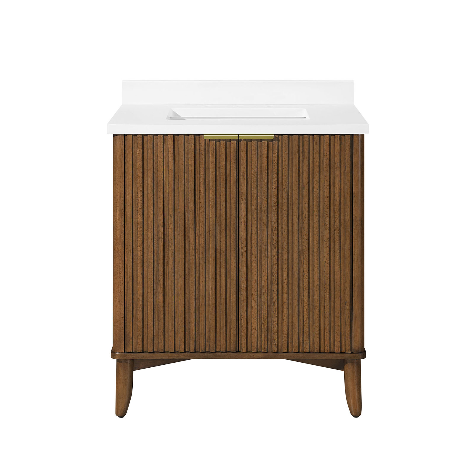 30" Single Bathroom Vanity, Warm Walnut