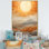 «Geometric Golden Beige Sunset Harmony» sur impression sur toile