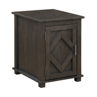 Traditional Rustic Chairside Table With Adjustable Storage Shelf Brown Finish Durable Wood Living Room Furniture 1Pc (Only Including Table)