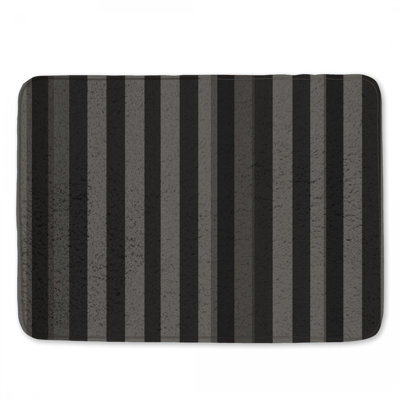 Tapis de bain noir à rayures noires