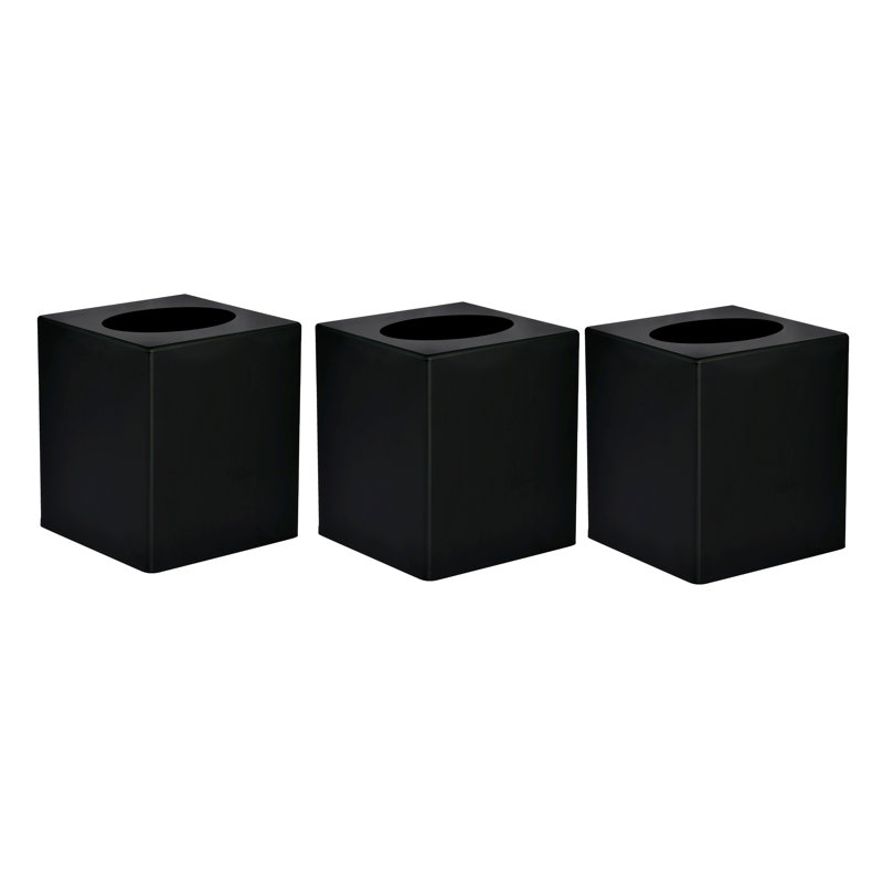 Black Frosted Acrylic Tissue Box Holder Set of 3