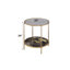 Table de chevet noire à imprimé marbre avec structure en métal et table d'appoint élégante de style contemporain