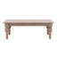 Merak 54-Inch Rectangular Reclaimed Pine Coffee Table With Carved Four Poster Legs Finished In An Antique Seal