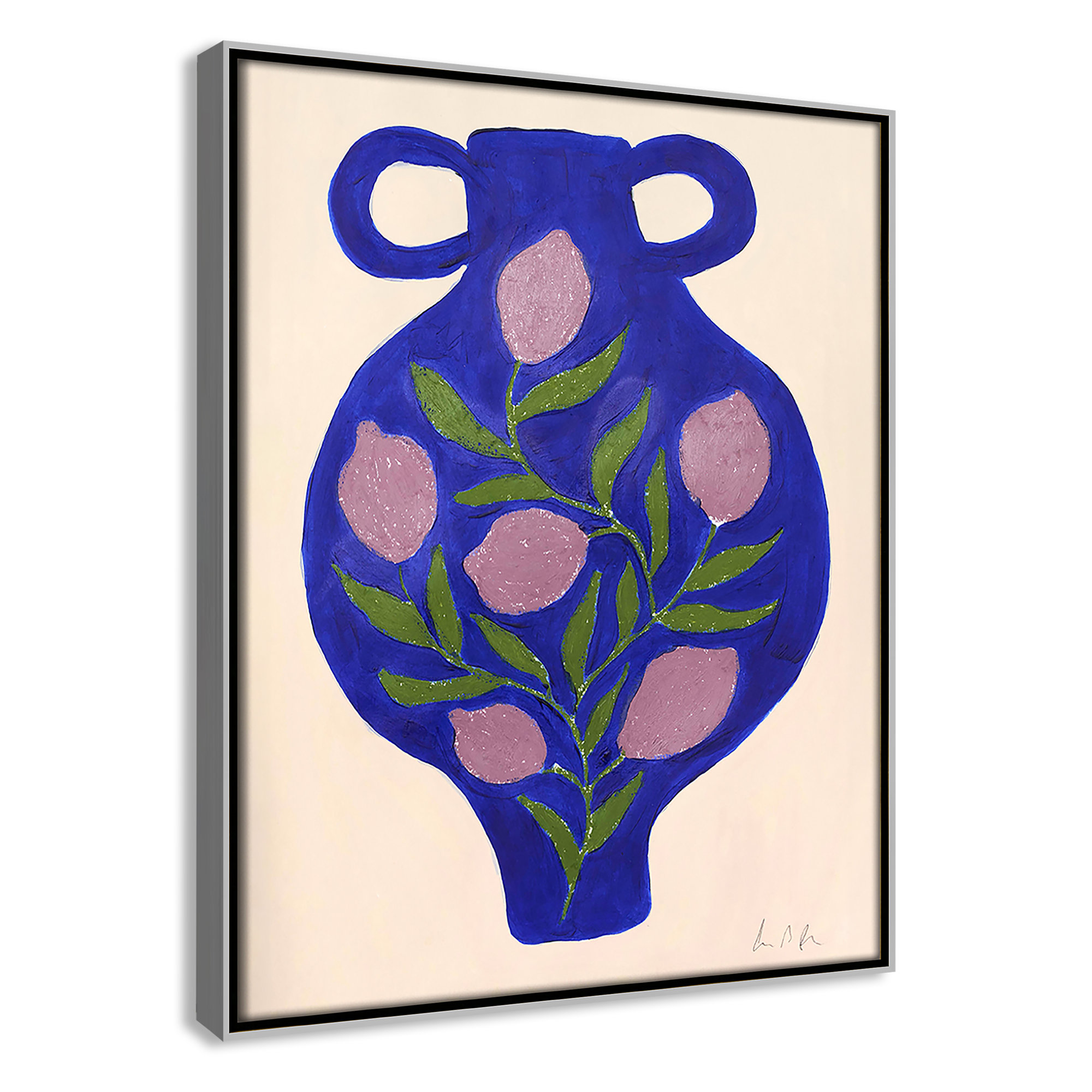 Vase No. 03 Print by Camilla Bergqvist, Silver, 15.5" H x 12.5" W