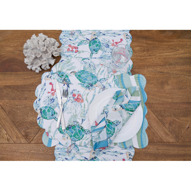 Abdulai Sea Turtle Cove Cotton Table Runner