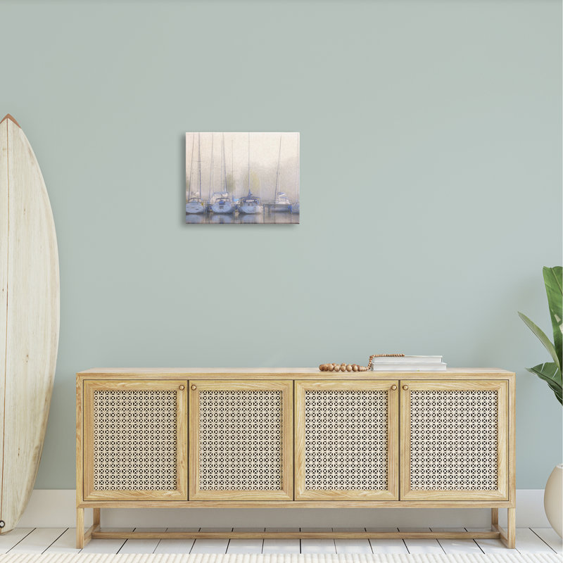 «Docked Sail Sailers Harbor Reflection» par Steve Hunziker - impression sur toile tendue, H 16 po x l 20 po x P 1,5 po