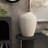 Cream Ceramic Textured Decorative Vase with Linear Pattern-1283067446