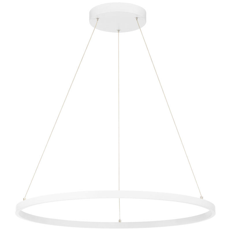 Boyu 1 - Light LED Unique/Statement Pendant, 0.75" H x 15.75" W x 15.75" D, Matte White