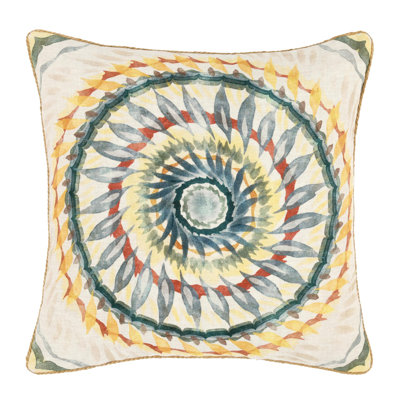 Mesta 20" Fabric Multi-Color Throw Pillow