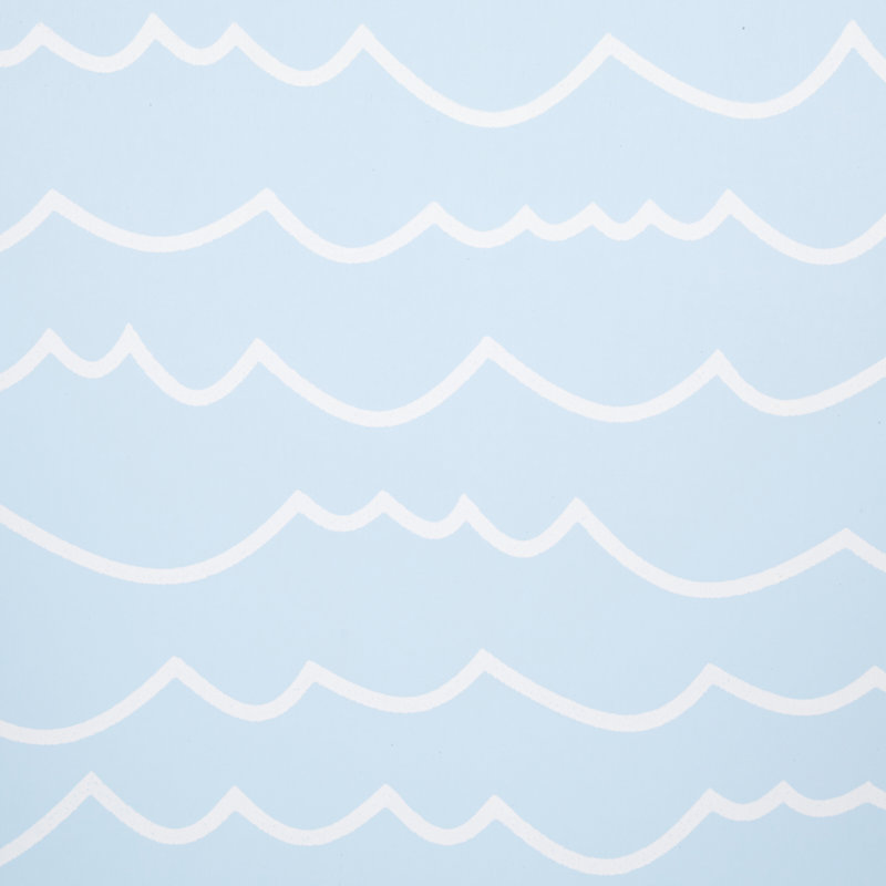 Waves Wallpaper, White/Sky