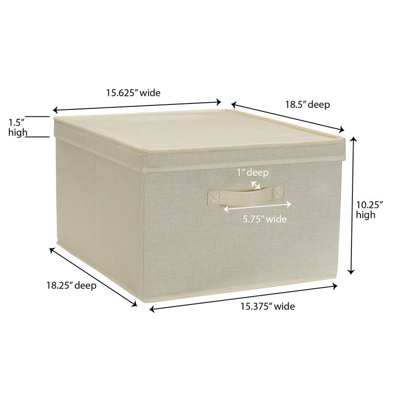 Jumbo Cream Fabric Storage Bins with Handles, Set of 2
