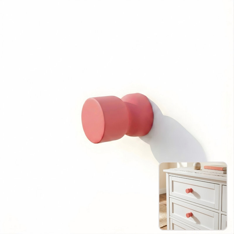 ROUS Harwdare Mid-Century Modern Hourglass Knob, Blush (Pink)
