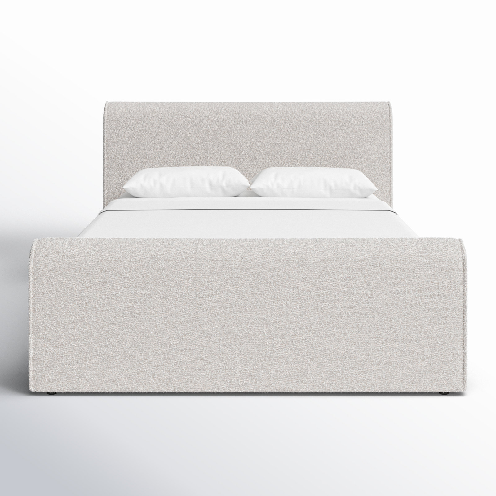 Chaylin Platform Bed, Queen, Cream Boucle Fabric