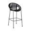 Tabouret de bar d'extérieur en acier 26 "avec corde noire Van - ensemble de 2-1138271023-1138271021