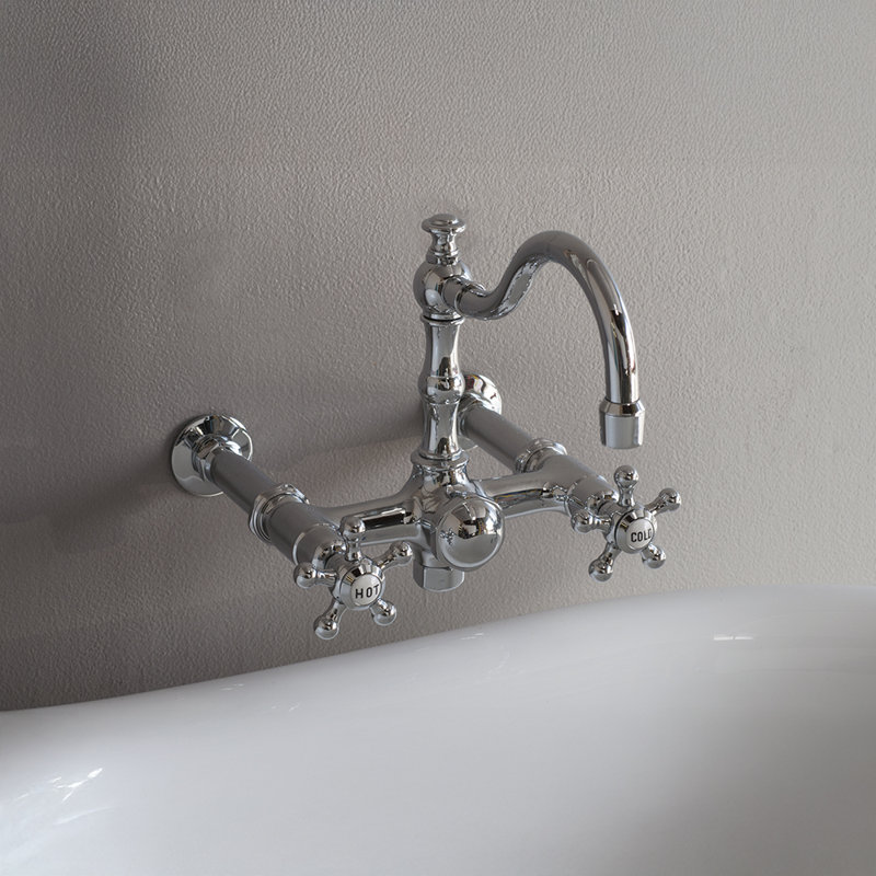 British Telephone Faucet with Fixed Arch Spout by Strom Living, Chrome