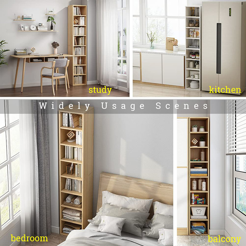 Bibliothèque de coin autoportante à 7 tablettes, Chêne, 5 cubes: l 12,99 po x P 11,81 po x H 47,24 po
