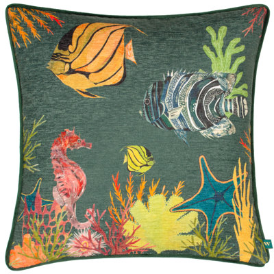 Floral Green Square Cushion