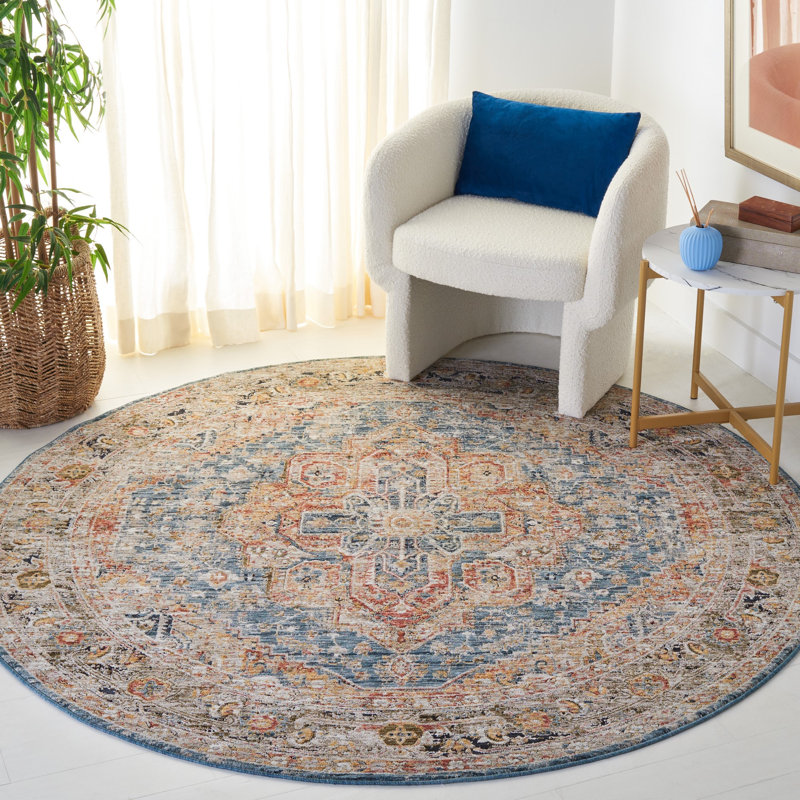 Kater Silverado 110 Area Rug In Blue, Round 6'4"