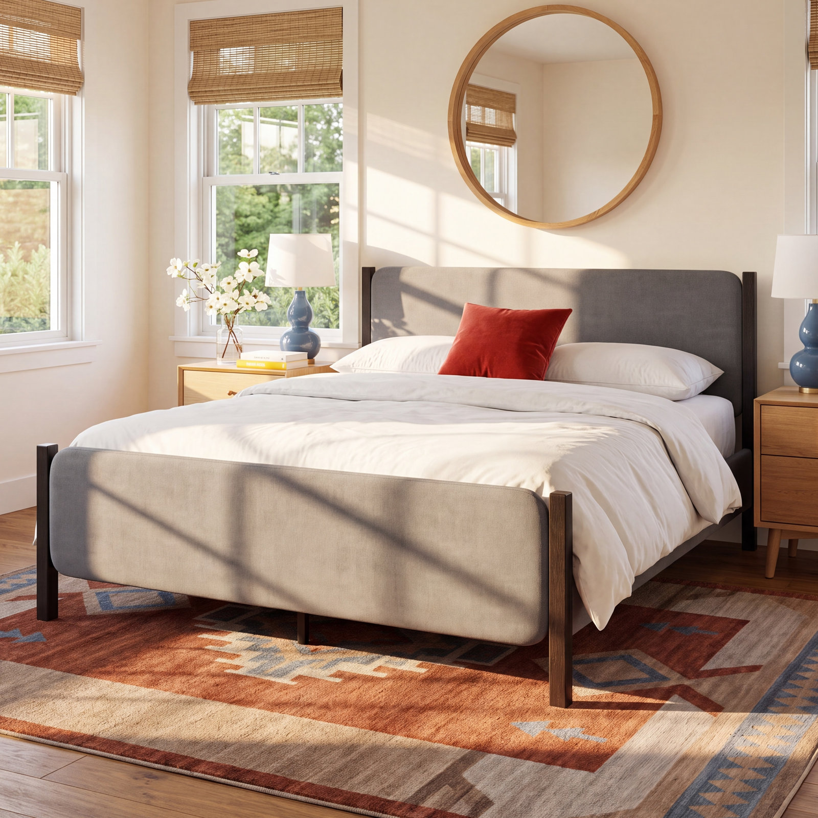 Leroy Velvet Upholstered Bed, King