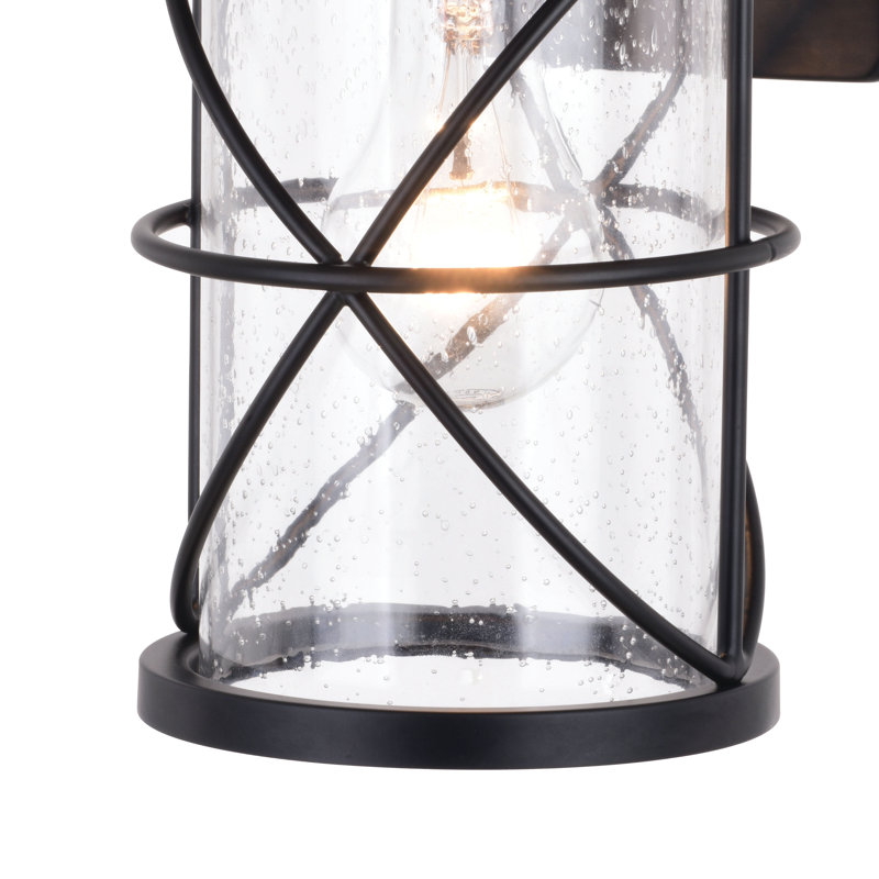 Lanterne murale d'extérieur noire Alyvia avec crépuscule à l'aube, H 13,75 po x l 6,50 po x P 8,25 po