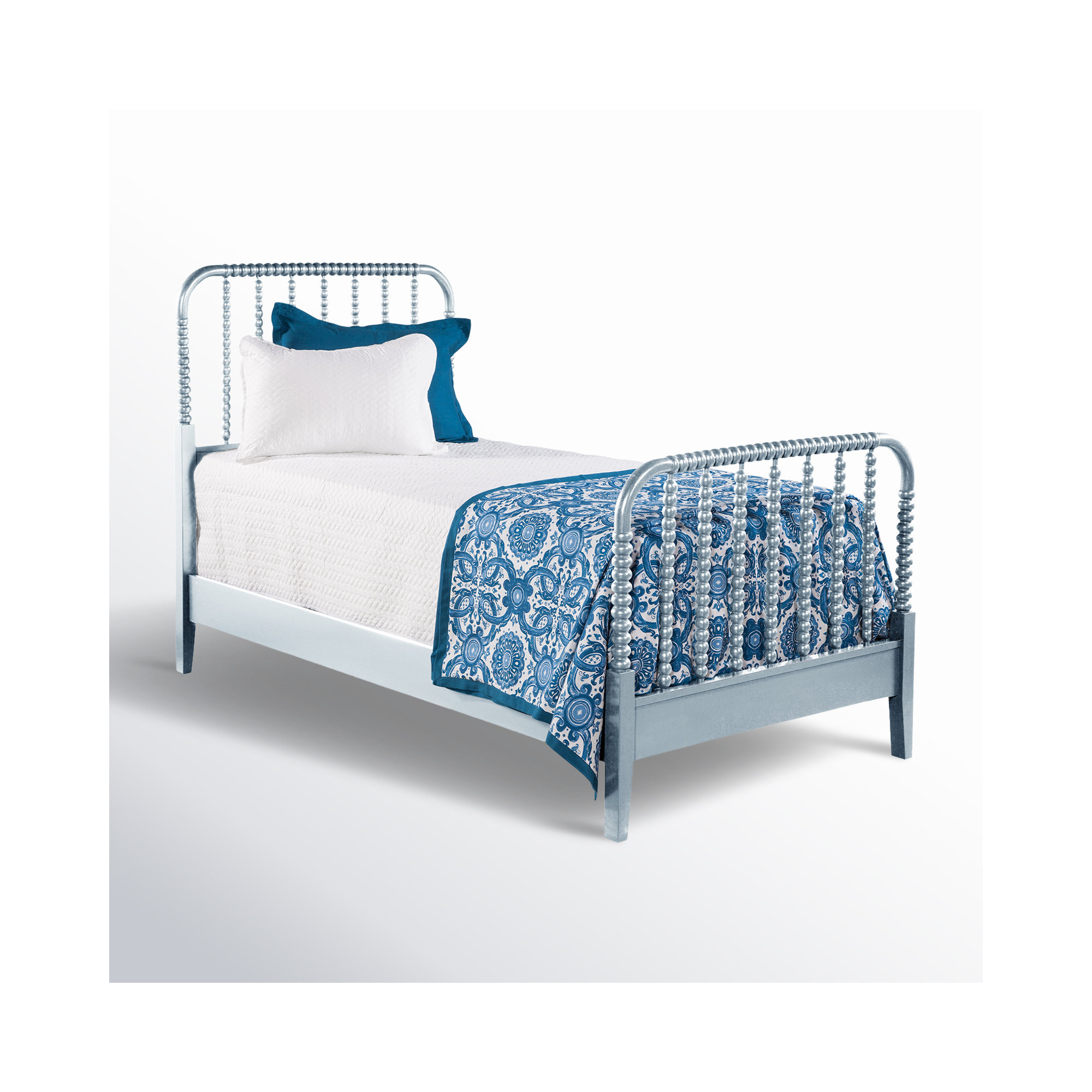 Louisa Solid Wood Spindle Bed, Sea Glass, Twin