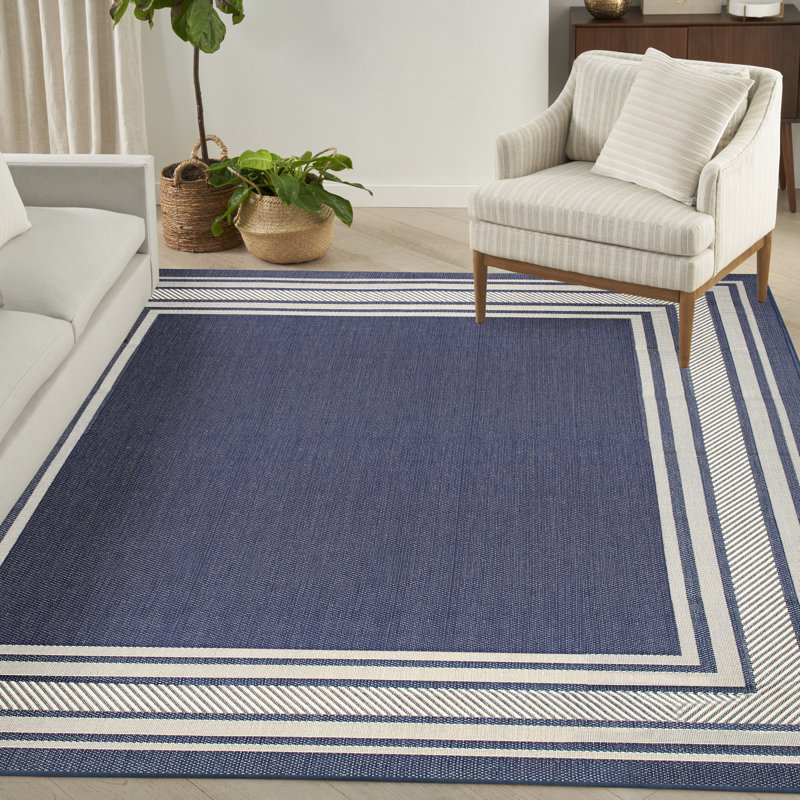 Horizon Indoor/Outdoor Modern Rug, Rectangle 10' x 14', Navy