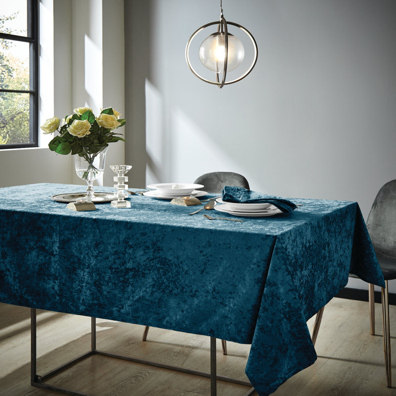 Crushed Velvet Table Cloth, 137cm W x 178cm L, Blush