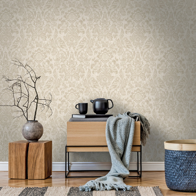 10.05m x 53cm Matte Shimmer Wallpaper Roll, Biege