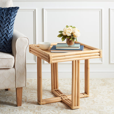 Salih Tray Top Cross Legs End Table by Bayou Breeze