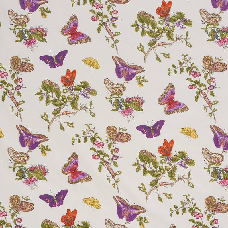 Baudin Butterfly Chintz Fabric, Purple