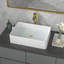 Lavabo vasque rectangulaire en céramique avec lignes décoratives rainurées L 19 po x l 13 po Sarlai