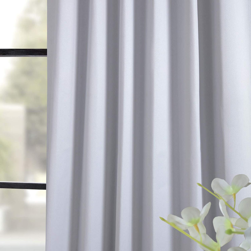 Betria 50" W Polyester Room Darkening Single Panel Curtain, 50" W x 108" L, Fog Gray