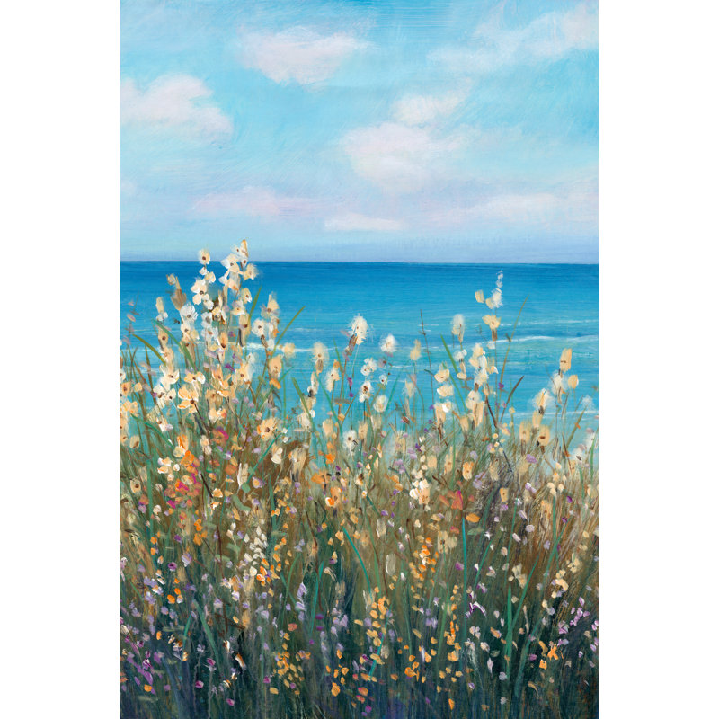 «Flowers at the Coast II» par Timothy O Toole, reproduction d'art sur toile, H 18 po x l 12 po, Cadre flottant noyer, No