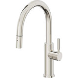 Corsano Contemporary Pull Down Kitchen Faucet with Button Sprayer Low Arc Spout and ST Series Handle