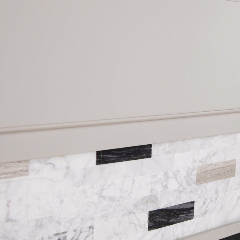 Birkover Criss Cross Fireplace w/ Marble Mantle