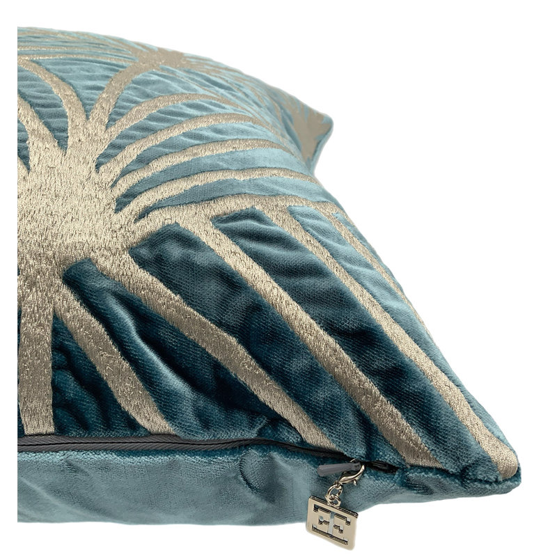 Lisbon Velvet Square Pillow Cover & Insert, Blue