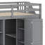 Lit mezzanine avec garde-robe, bureau et tablettes-226718734