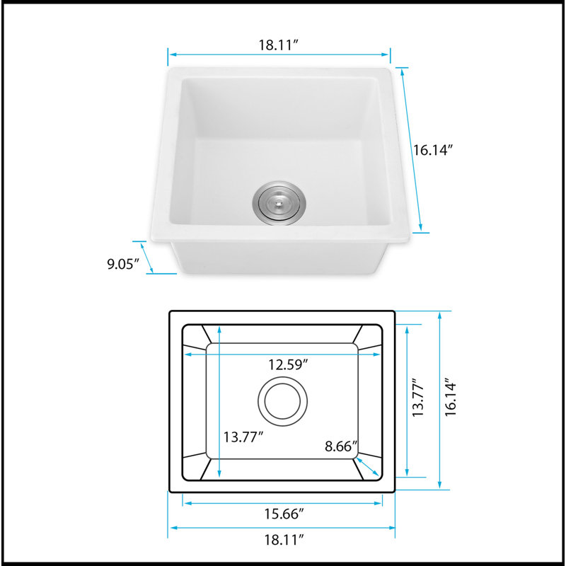 Undermount Bar Sink With Grid And Strainer