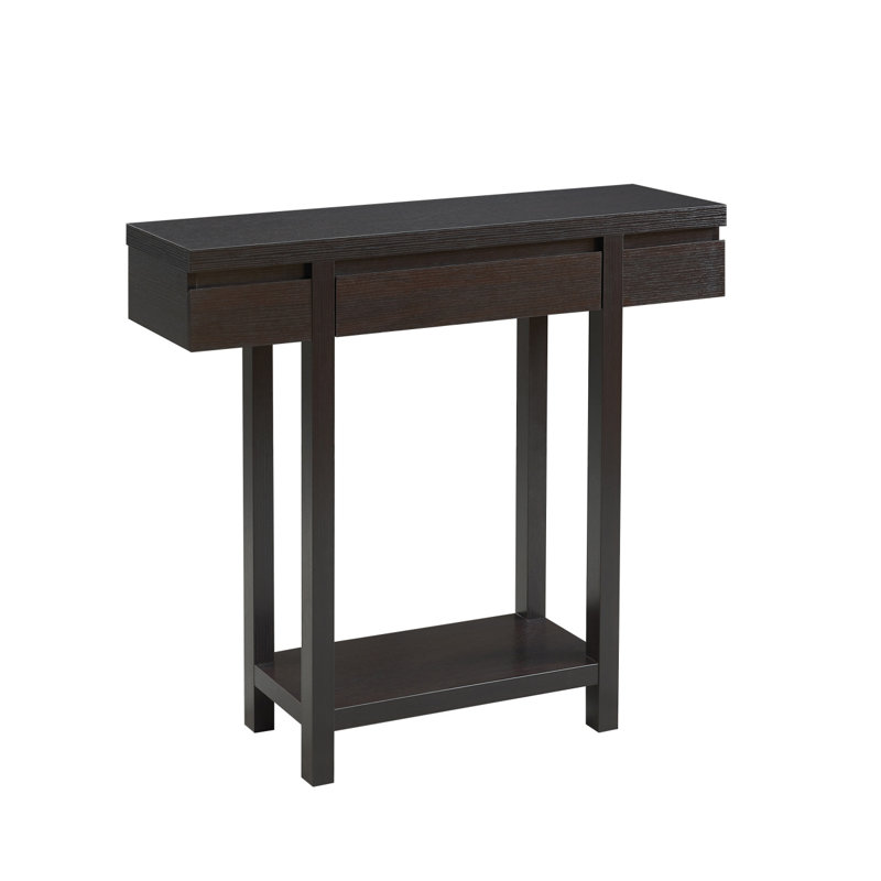 Entryway Hallway Console Table With One Drawer One Shelf Wooden Leg Frame Handleless Design