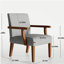 Ensemble de 2 fauteuils d'appoint en tissu avec table ronde en bois