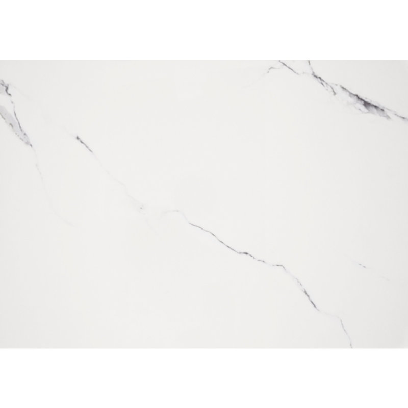 Miroir de commode Cyna, panneaux DEL en faux marbre, blanc ultrabrillant 39 x 44