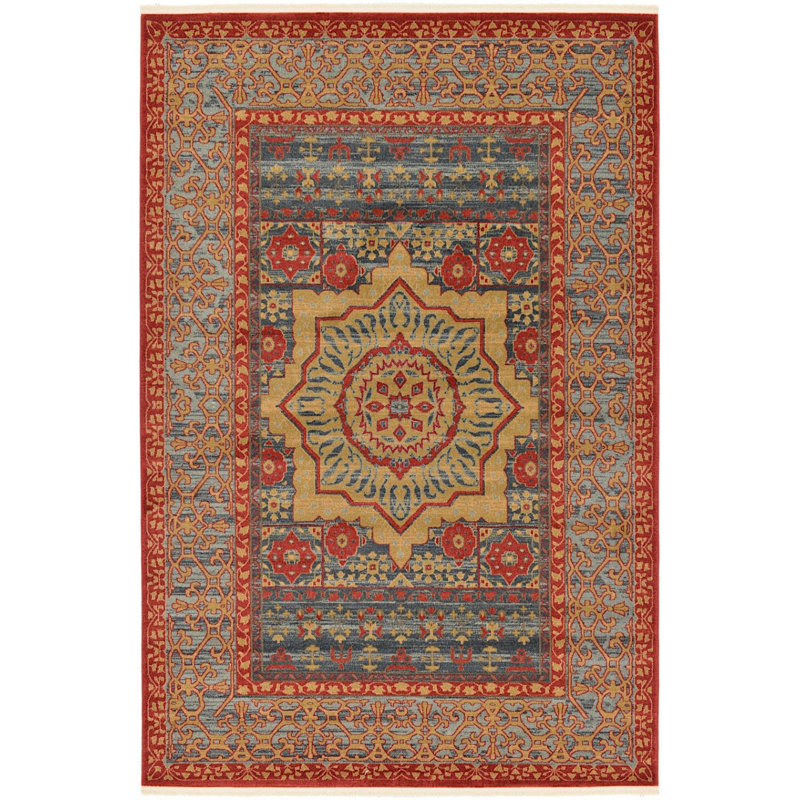Tapis à motif oriental cramoisi Palazzo, Rectangle 2 pi x 3 pi