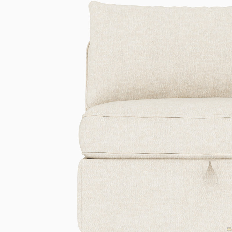 Siège sans accoudoirs pour canapé modulaire modulaire, siège de canapé convertible avec rangement, Beige