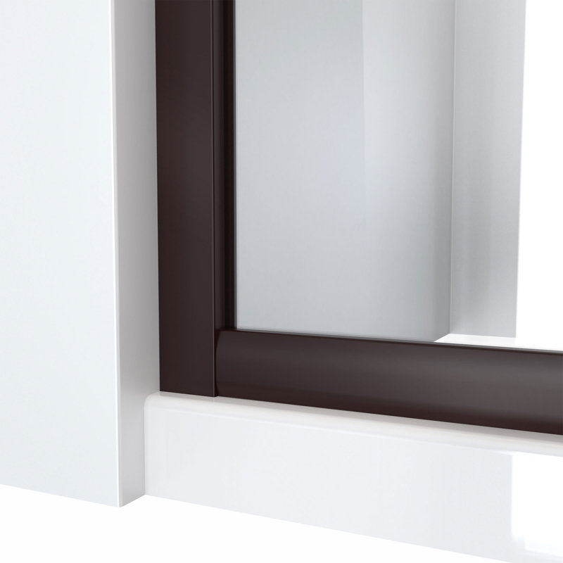 Levantine 56-60 x 72 Semi-Frameless Sliding Shower Door, Clear Glass in Oil Rubbed Bronze, Oil Rubbed Bronze