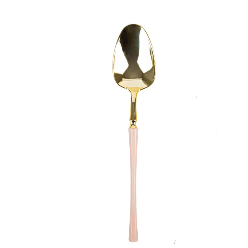 Cuillères à soupe jetables en plastique éco-modernes rose et or Infinity Collection 20 invités