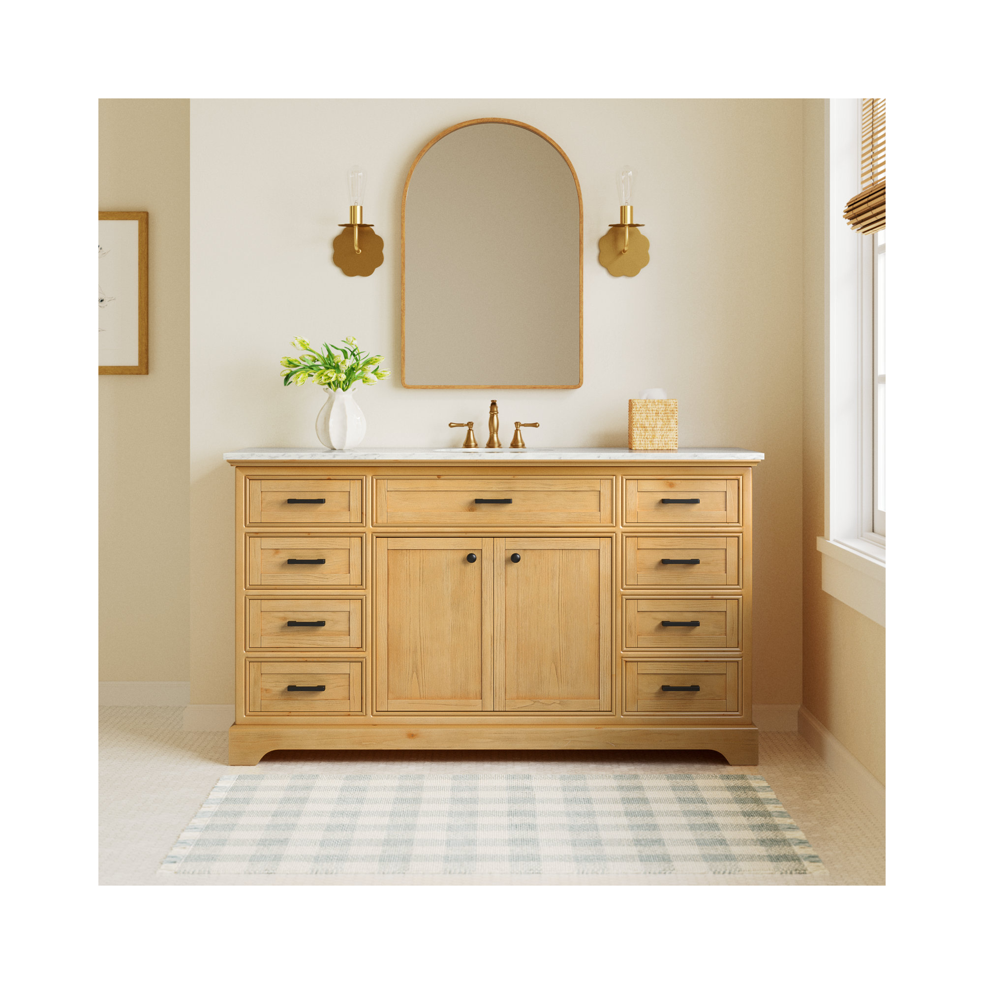 Hermes 60'' Single Bathroom Vanity, Light Brown