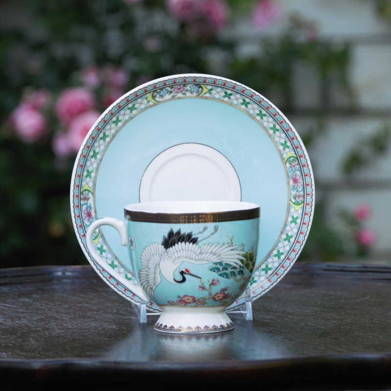 Ensemble de 2 tasses à thé et soucoupes Crane