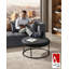 78cm Wide Faux Leather Round Footstool Ottoman-327921703